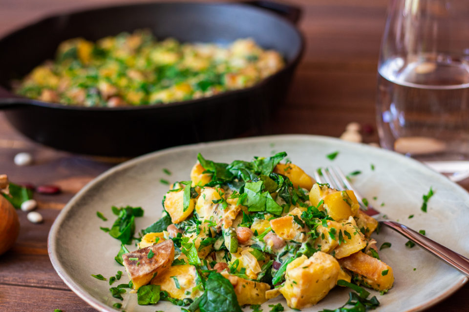 Cremige Spinat-Kartoffelpfanne - Essliebe